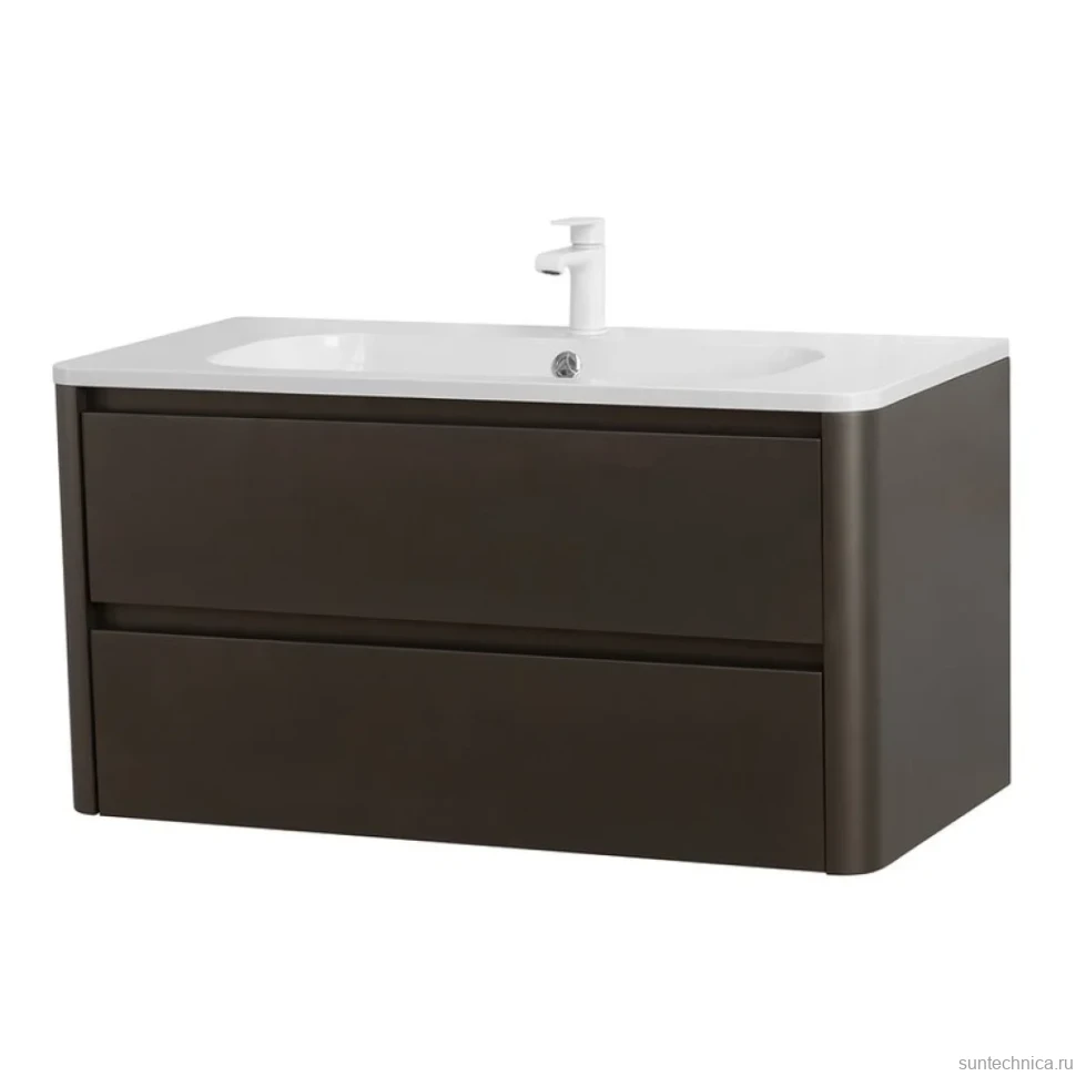 Тумба с раковиной Cezares Relax 100 оружейная сталь, раковина Cezares CZR-1000/480-LV-MR-NV