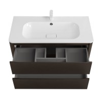 Тумба с раковиной Cezares Relax 100 оружейная сталь, раковина Cezares CZR-1000/480-LV-MR-NV