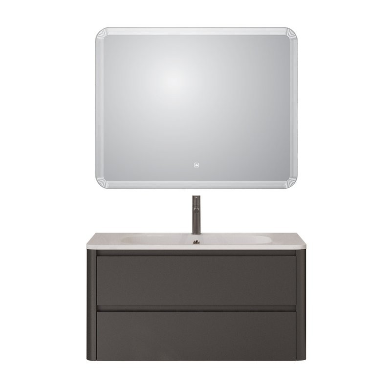 Тумба с раковиной Cezares Relax 100 оружейная сталь, раковина Cezares CZR-1000/480-LV-MR-NV