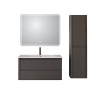 Тумба с раковиной Cezares Relax 100 оружейная сталь, раковина Cezares CZR-1000/480-LV-MR-NV