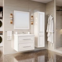Тумба с раковиной ASB-Woodline Валенца 80 слоновая кость
