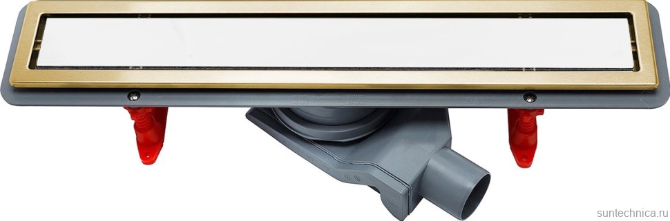 Душевой трап (лоток) Pestan Confluo Premium White Glass Gold Line Confluo Premium White Glass Gold Line 550 белое стекло/позолоченная сталь