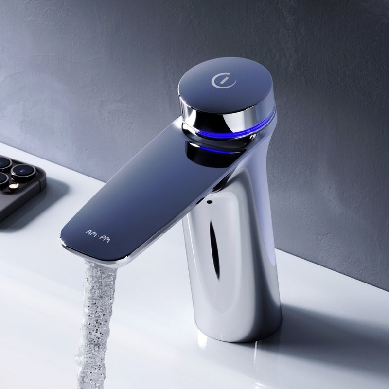 Термостатический смеситель AM.PM Inspire V2.0 F50A82400 TouchReel электронный с донным клапаном