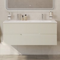 Тумба с раковиной Cezares Duet 120 альпака брашированная, раковина Cezares CZR-8073-120-1-2