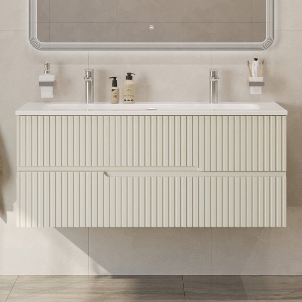 Тумба с раковиной Cezares Duet 120 альпака брашированная, раковина Cezares CZR-8073-120-1-2