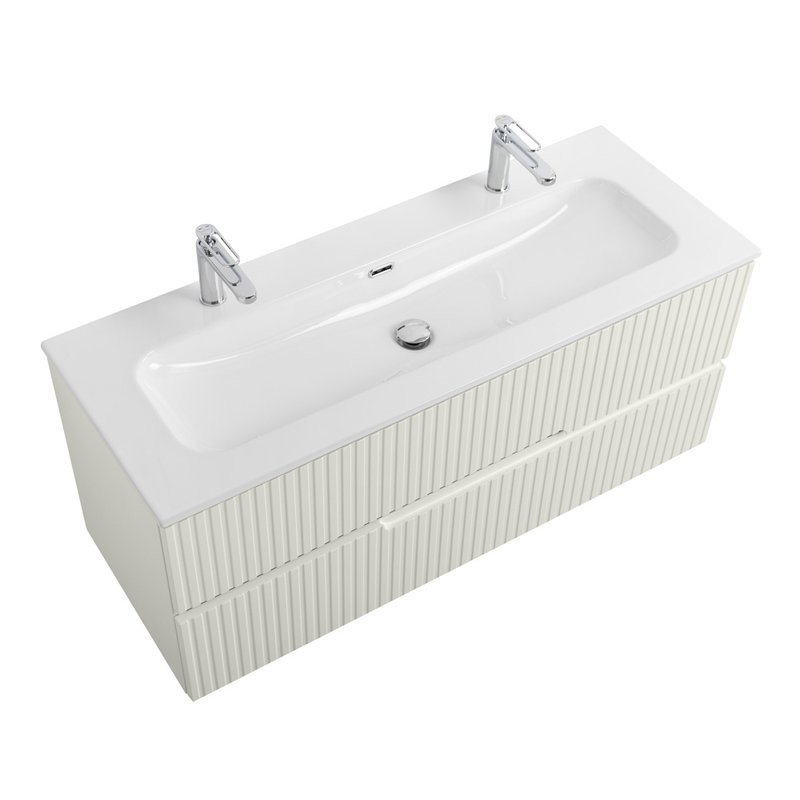 Тумба с раковиной Cezares Duet 120 альпака брашированная, раковина Cezares CZR-8073-120-1-2