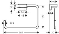 Полотенцедержатель Hansgrohe AddStoris 41754670 матовый черный