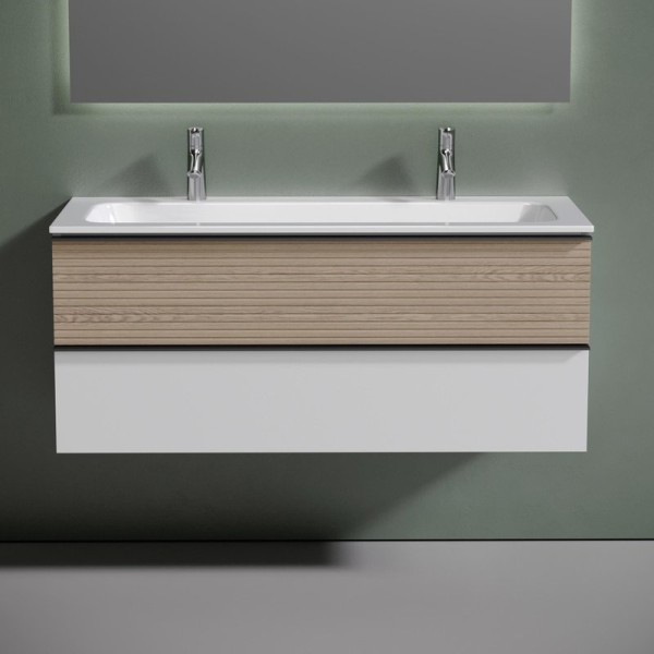 Тумба с раковиной Sancos Delta 120 дуб светлый, белый, раковина CN7016