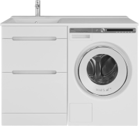 Тумба с раковиной SanStar Толедо 110 L под стиральную машину белая, раковина Персона