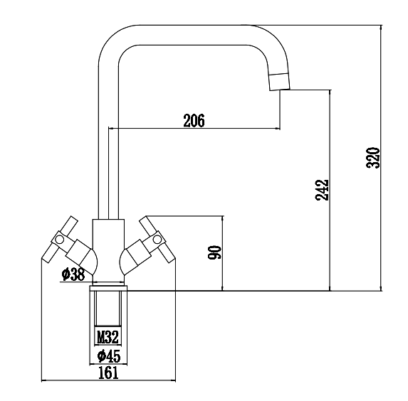 Смеситель для кухни Fmark FS8412H черный