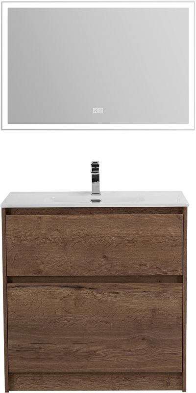 Тумба с раковиной BelBagno Kraft 100 напольная, rovere tabacco, раковина BB1000ETL