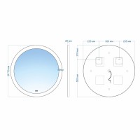 Зеркало MIXLINE "Перла-2" D770 сенсорный выключатель, светодиодная подсветка + подогрев Зеркало MIXLINE "Перла-2" D770 сенсорный выключатель, светодиодная подсветка + подогрев
