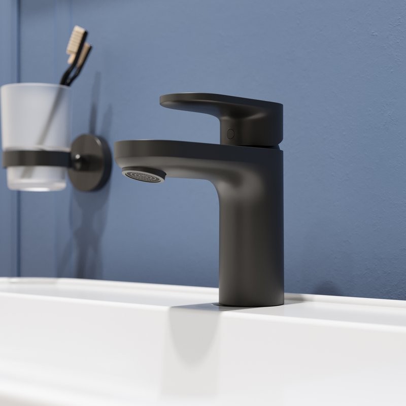 Смеситель для раковины Hansgrohe Vernis Blend 71551670 матовый черный