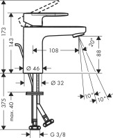Смеситель для раковины Hansgrohe Vernis Blend 71551670 матовый черный