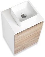 Тумба с раковиной Runo Бари 40 крафтовый дуб, раковина Uno 25