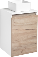 Тумба с раковиной Runo Бари 40 крафтовый дуб, раковина Uno 25