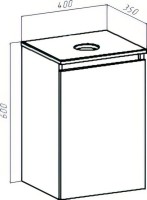 Тумба с раковиной Runo Бари 40 крафтовый дуб, раковина Uno 25