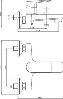 Смеситель для ванны с душем Cersanit Nature Nature 63064 + душевой гарнитур