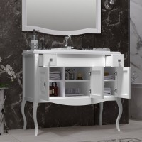 Тумба с раковиной Opadiris Лаура 100 белая матовая, с раковиной из литьевого мрамора