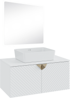 Мебель для ванной комнаты Runo Андорра 85 белая матовая, белый глянец, раковина Tre 50