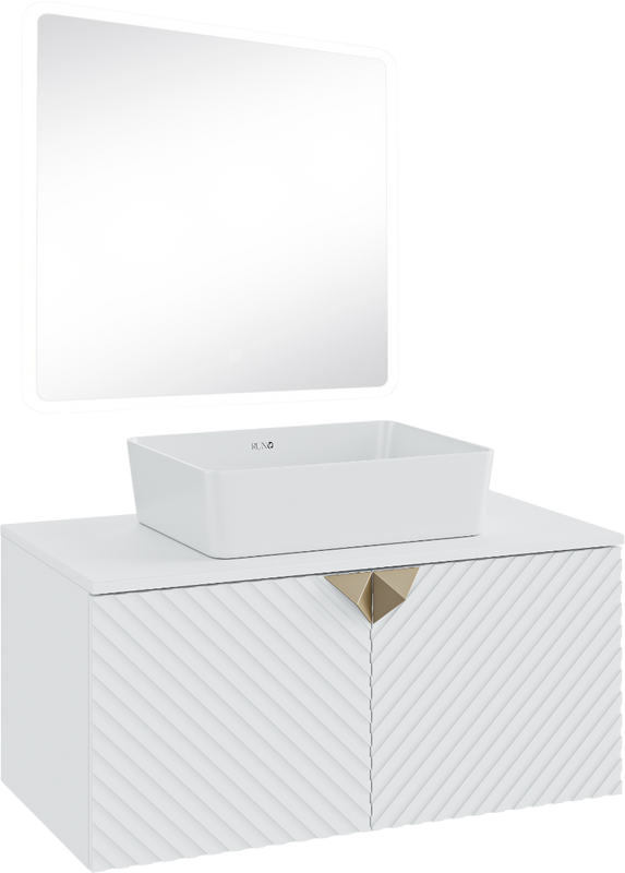 Мебель для ванной комнаты Runo Андорра 85 белая матовая, белый глянец, раковина Tre 50