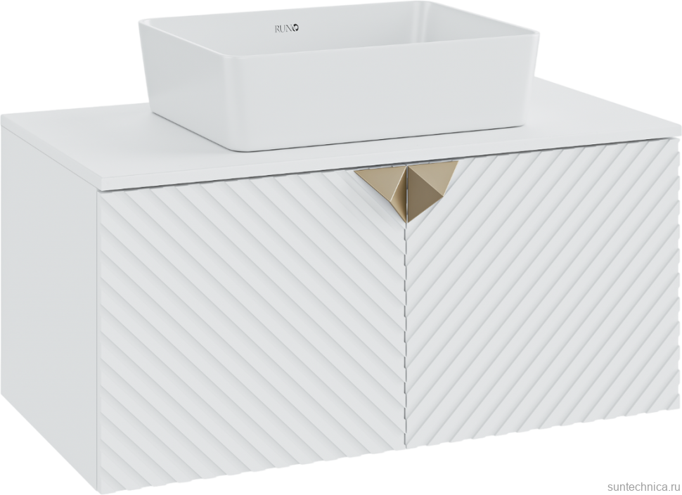 Мебель для ванной комнаты Runo Андорра 85 белая матовая, белый глянец, раковина Tre 50