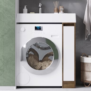 Тумба с раковиной AQUATON Лондри 20 дуб рустикальный, белый