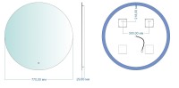 Зеркало круглое Aquanet Смарт D 770 LED с холодной подсветкой