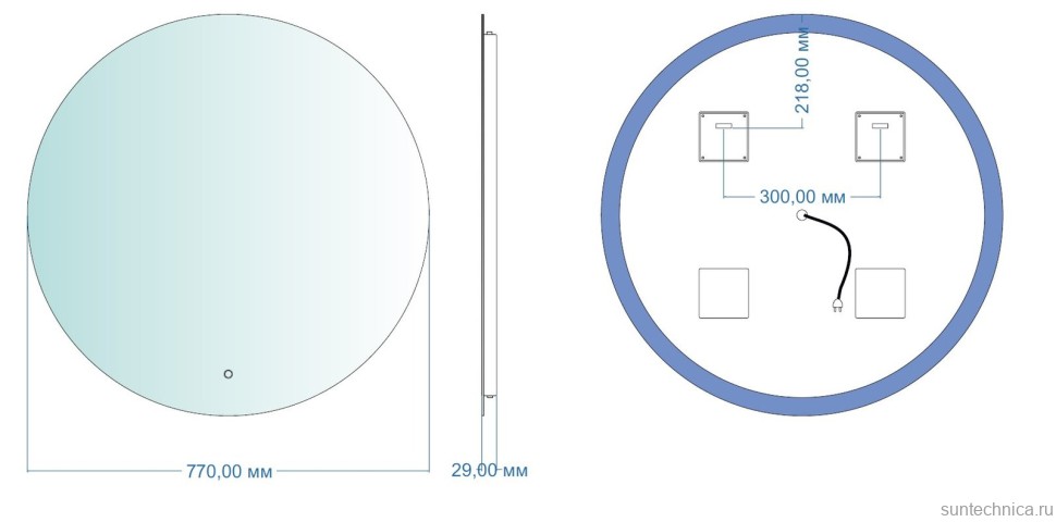 Зеркало круглое Aquanet Смарт D 770 LED с холодной подсветкой