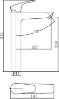 Смеситель для раковины Aquanet Static AF330-11B чёрный матовый
