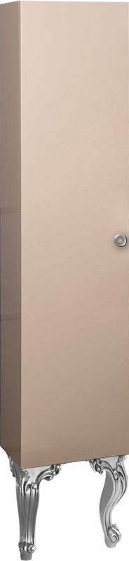 Шкаф пенал для ванной Armadi Art NeoArt капучино с ручкой Satine хром, с ножками