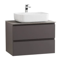 Тумба под раковину со столешницей BelBagno Kraft 60 подвесная, матовая темно-серая, столешница kep-60-grn