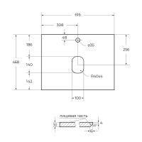 Тумба под раковину со столешницей BelBagno Kraft 60 подвесная, матовая темно-серая, столешница kep-60-grn