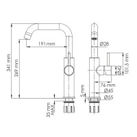 Смеситель для кухни с фильтром для питьевой воды А8517, Хром