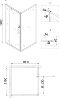 Душевой уголок Niagara Nova NG-63-11A-A100 110x100, прямоугольный, хром