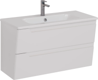 Тумба под раковину Lemark Miano 100 белая глянцевая