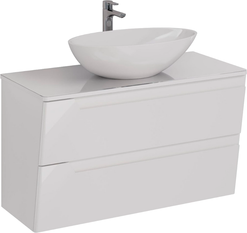 Тумба под раковину Lemark Miano 100 белая глянцевая