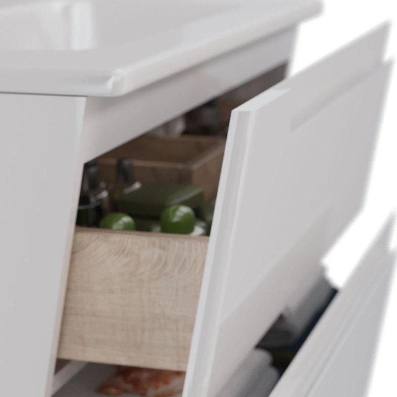 Тумба под раковину Lemark Miano 100 белая глянцевая