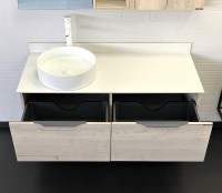 Мебель для ванной комнаты Comforty Порто 120 одна раковина, подвесная, дуб дымчатый