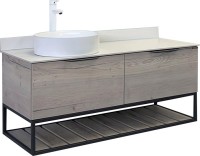 Мебель для ванной комнаты Comforty Порто 120 одна раковина, подвесная, дуб дымчатый