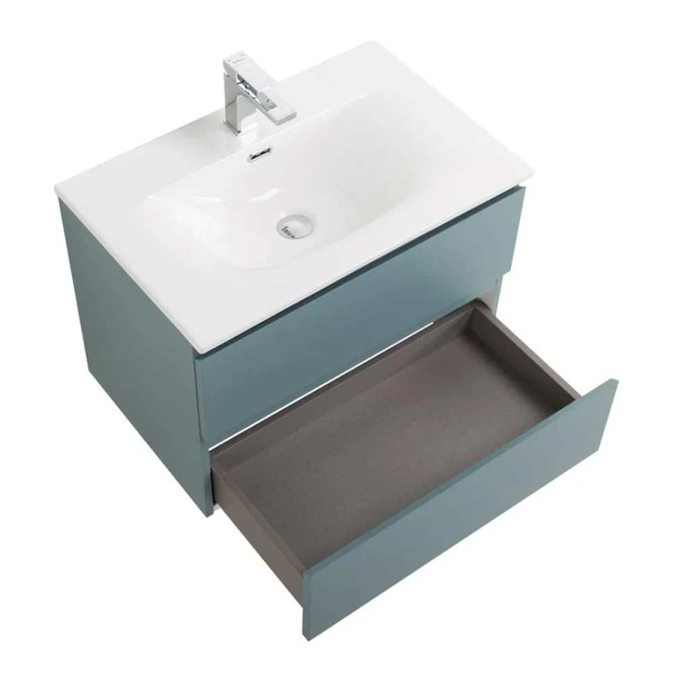 Тумба с раковиной BelBagno Kraft 60 подвесная, матовая голубая, раковина bb-8099-60