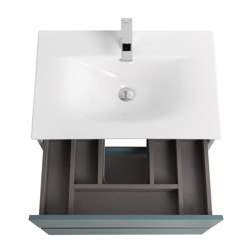 Тумба с раковиной BelBagno Kraft 60 подвесная, матовая голубая, раковина bb-8099-60