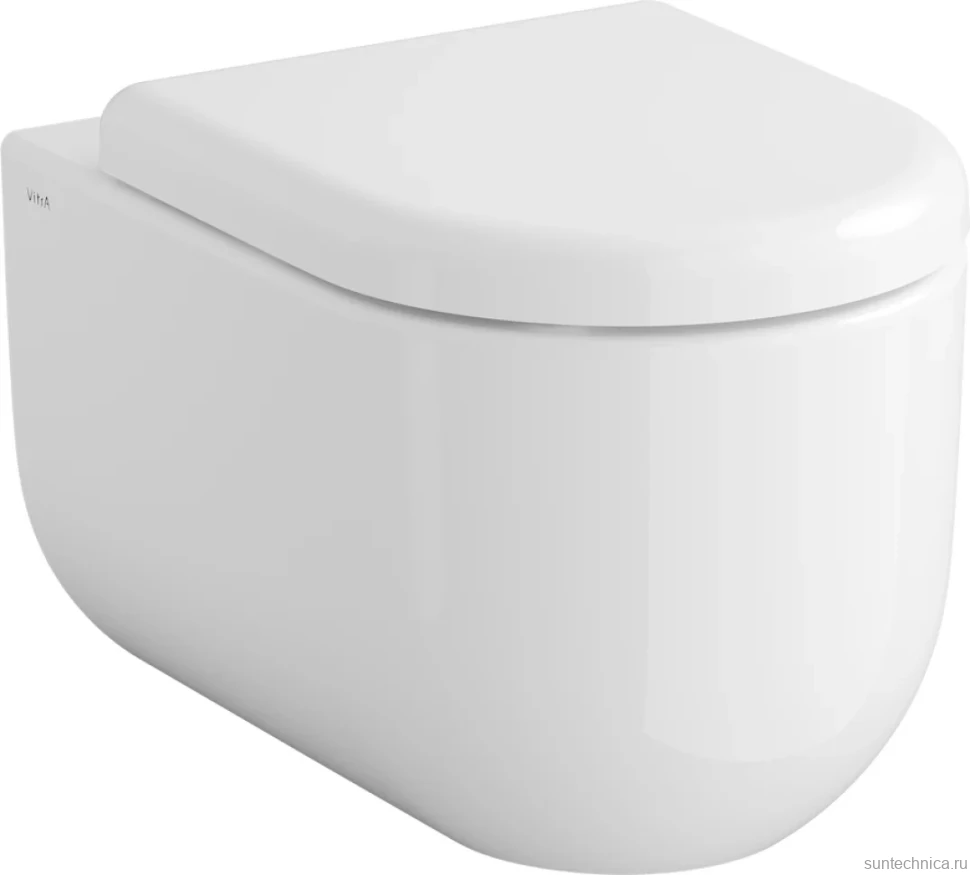Унитаз подвесной VitrA Liquid 7321B403-0075 безободковый, с микролифтом, глянцевый белый