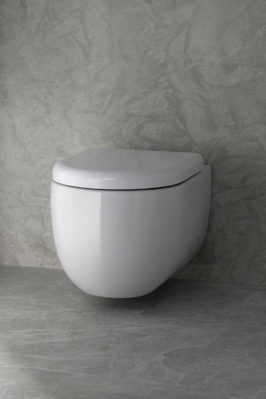 Унитаз подвесной VitrA Liquid 7321B403-0075 безободковый, с микролифтом, глянцевый белый