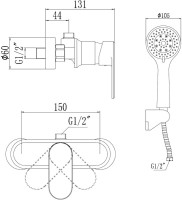 Смеситель для душа Savol S-600305S