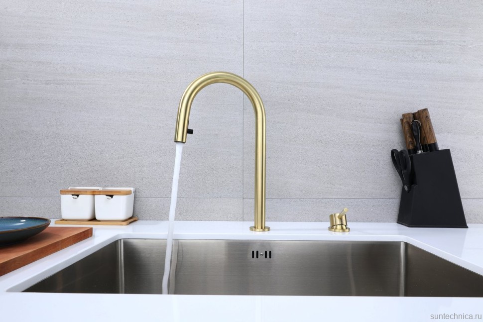 Смеситель для кухни Paulmark Estetica Es218006-LG светлое золото