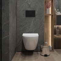 Унитаз подвесной Teymi Lina Pro Vortex Торнадо безободковый, сиденье микролифт T40112