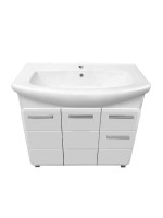 Тумба с раковиной Runo Эрика 85 напольная, глянцевая белая