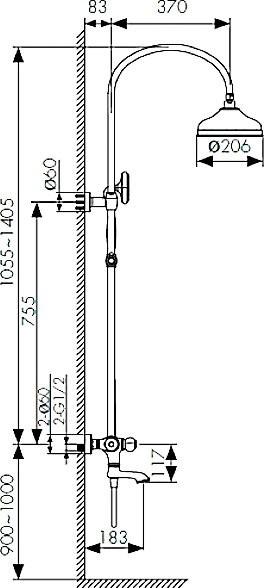 Душевая стойка Kaiser Aria 03182-3
