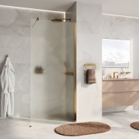 Душевая перегородка Wasserkraft Rur 30W 100 см, профиль матовое золото, стекло текстурное